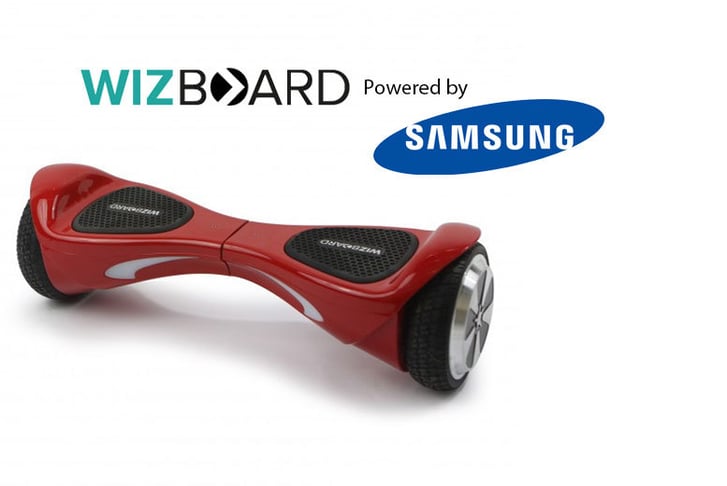 A red Wizboard powered by Samsung