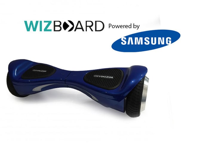 A blue Wizboard powered by Samsung