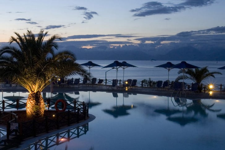 Mareblue Beach Resort Hotel Corfu Night Poolside 