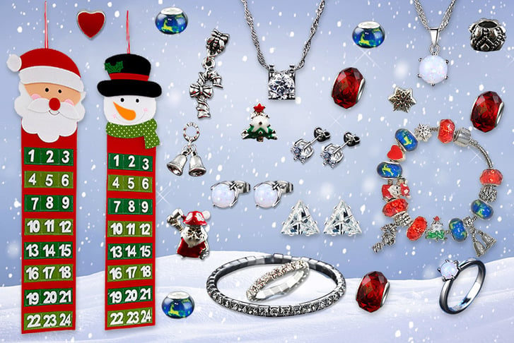 GameChanger-Associates-LTD----Christmas-Jewellery-Advent-Calendar-with-Gifts-made-with-Crystals-from-Swarovski-(Santa-Or-Snowman)