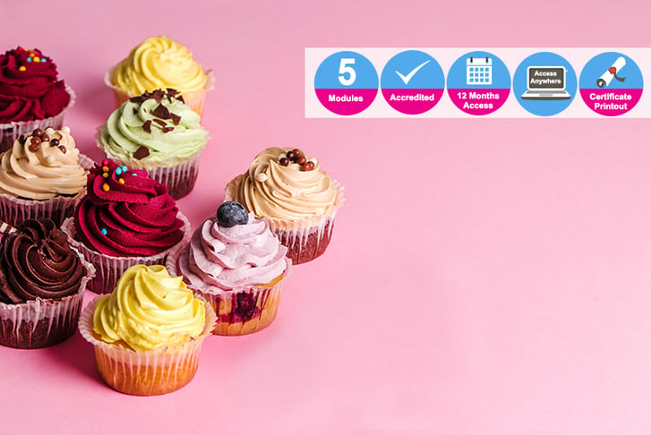 A series of delicious cupcakes on a pink background