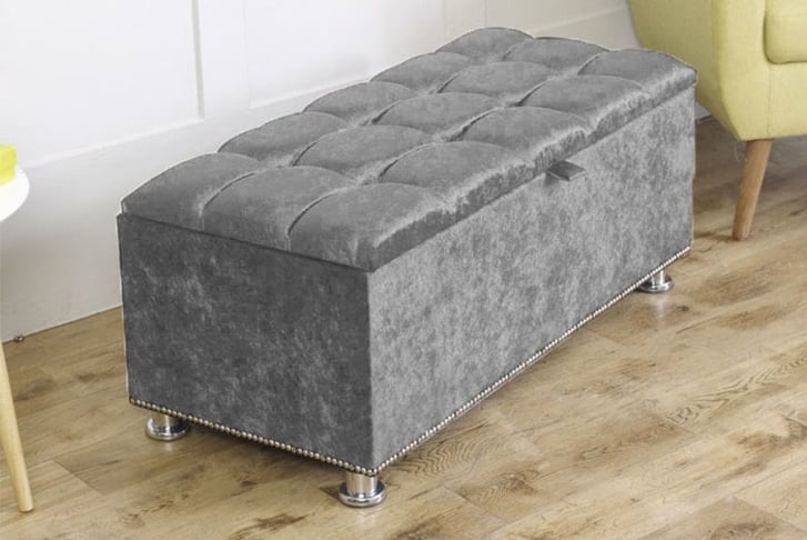 Cube 8 Button Crushed Velvet Ottoman - 8 Colours 1