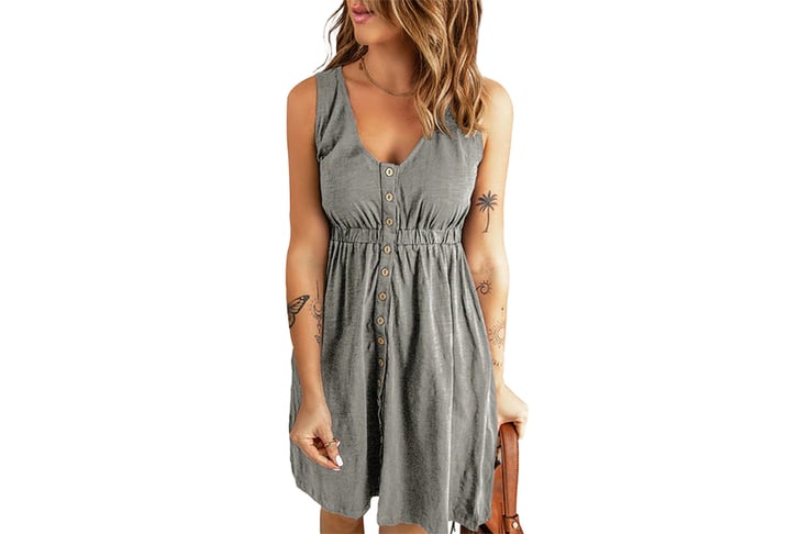 Women-Sleeveless-Button-Dress-6