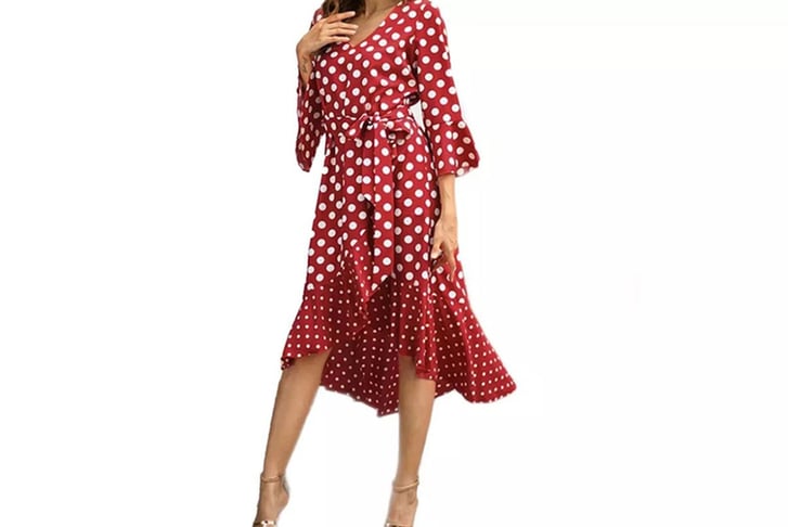 Polka-Dot-Dip-Hem-Wrap-Dress-4