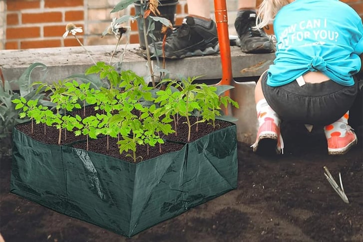 Raised-Garden-Bed-4-Grids-Square-Planter-Bag-Grow-Pot-1