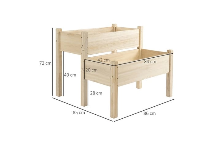 Outsunny-2-Piece-Solid-Fir-Wood-Plant-Raised-Bed-Garden-Step-Planter-Stand-9