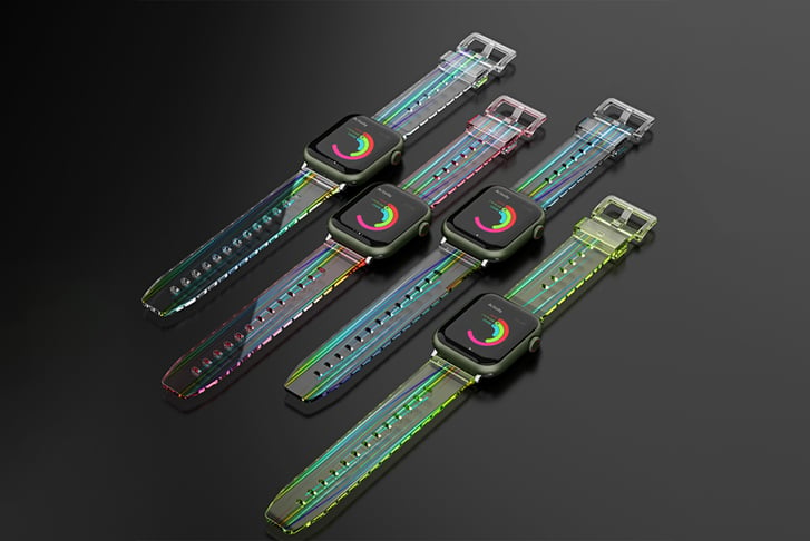 APPLE-WATCH-SILICONE-STRAPS---translucent-with-5-colours-1