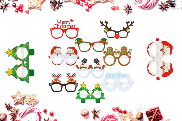 9pcs-Set-Xmas-Glasses-Frame-Photo-Prop-Christmas-Decorations-1