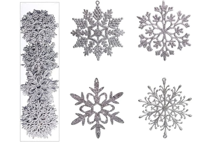 40 PCS Glitter Snowflake Christmas Ornaments Hanging Decorations - image 8