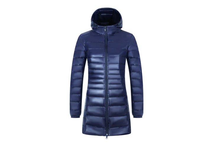 Women-Light-Hooded-Long-Down-Jacket-navy