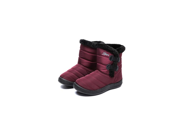 Womens-Winter-Waterproof-Snow-Boots-wine-red