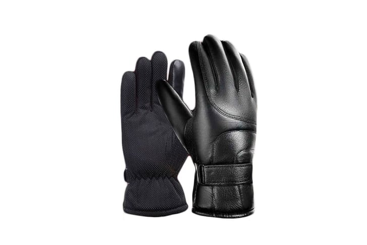 Mens-Leather-Winter-Waterproof-Touch-Screen-Gloves-black