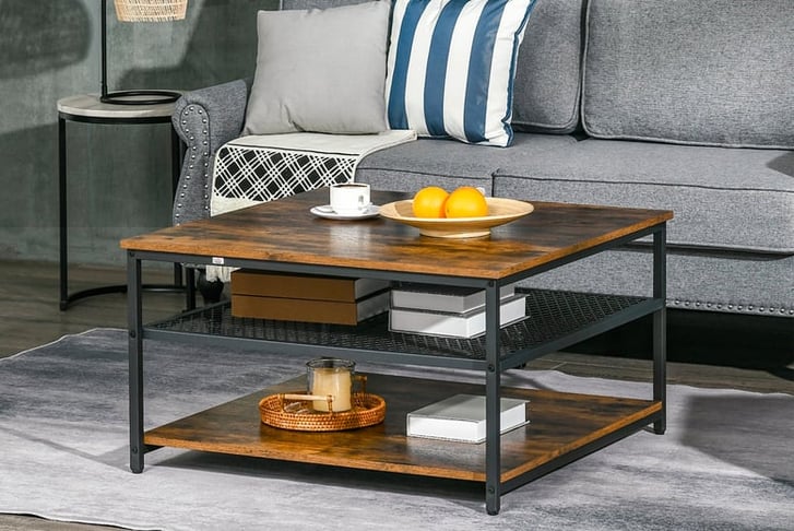 HOMCOM-Rustic-Industrial-Style-3-Tier-Coffee-Table-1