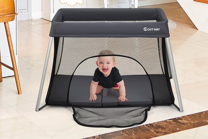 1-LEAD-2-in-1-Baby-Cribs-Foldable-Travel-Cot-Portable-Playpen-Toddler-Activity-Nursery