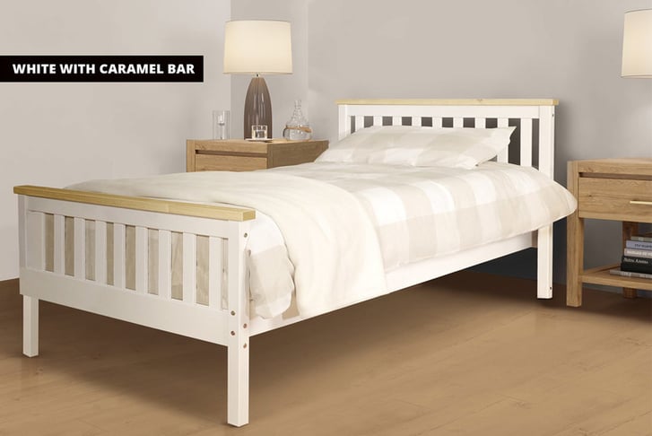 Indigo-Wooden-Bed-with-Optional-Mattress-WHITE-CARAMEL