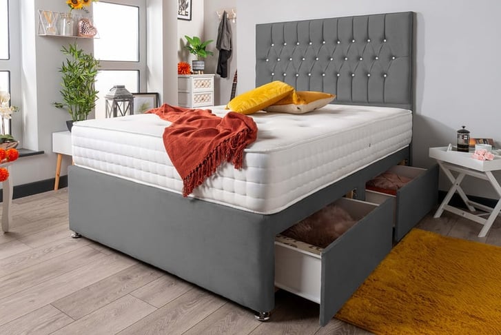 Steel-Velvet-Divan-Bed-Set-With-Memory-Foam-Mattress-and-Velvet-Diamond-Headboard-3