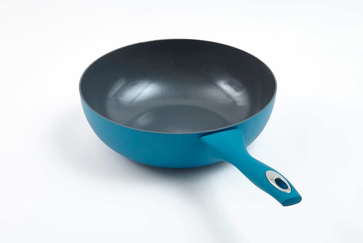 28cm-Matt-Non-stick-Teal-Wok-2