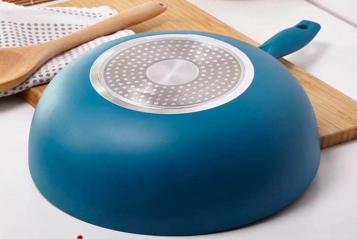 28cm-Matt-Non-stick-Teal-Wok-4