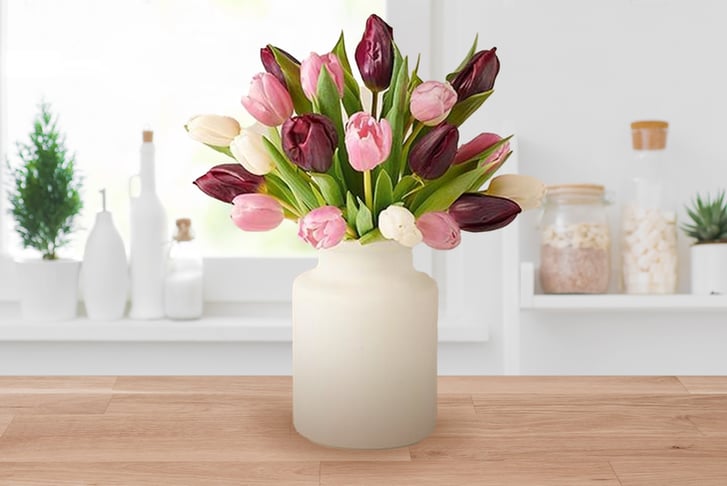 Mother's Day Flower Bouquet: 15 Pastel Tulips