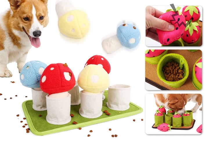 Training-IQ-Puzzle-Dog-Toy-Slow-Feeder-mushroom,-radish-and-strawberry-options-1