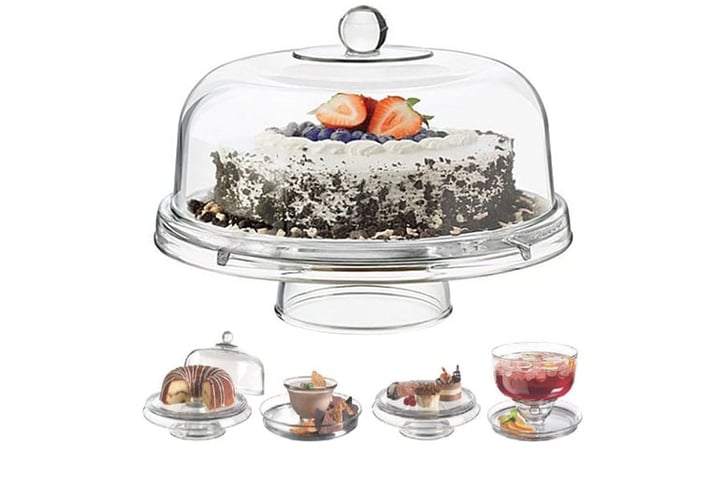 Multi-Functional-6in1-Clear-Cake-Stand-Dome-Platter-Dip-Server-Punch-Salad-Bowl-3