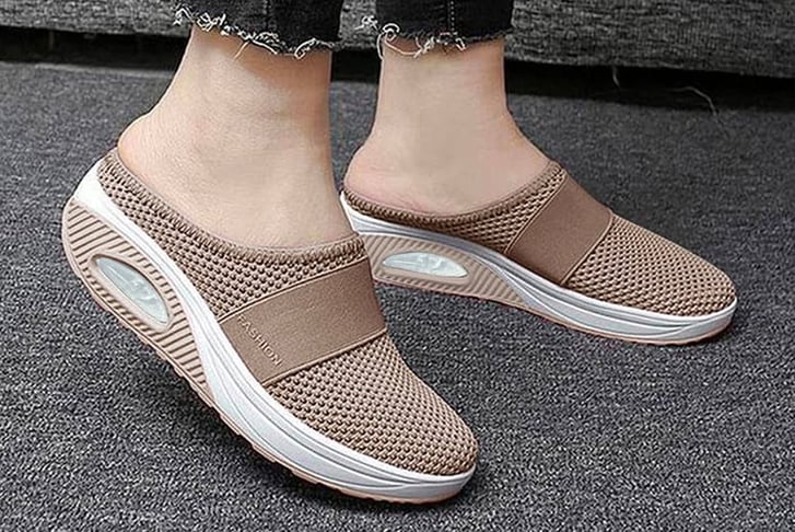 Women-Slip-On-With-Arch-Air-Support-Medium-Heel-Mesh-Sandals-3