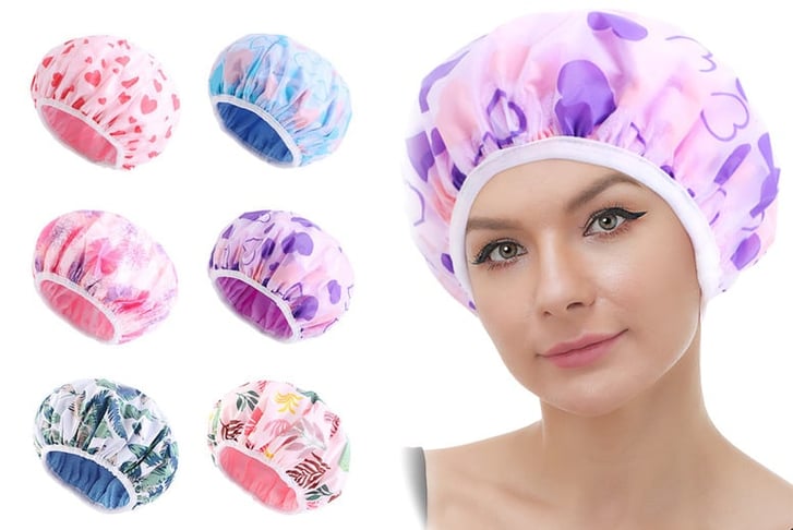 Waterproof-Double-Layer-Fashion-Printed-Bath-Cap-1