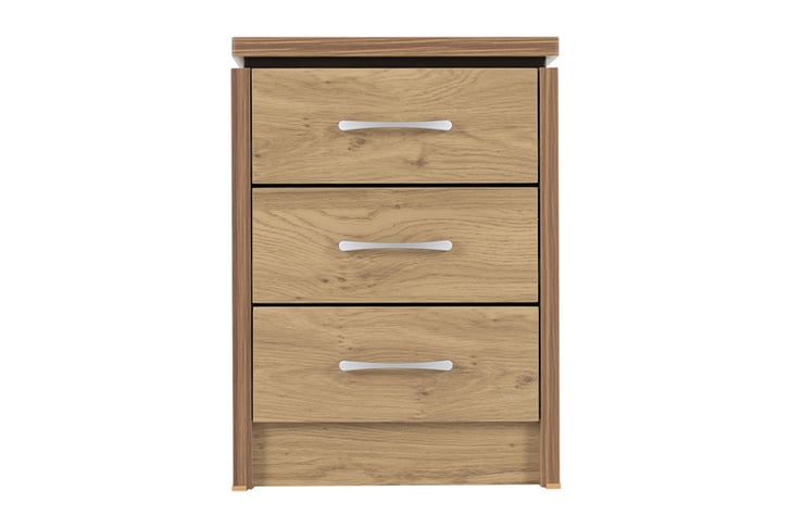 Drawer-Bedside-Chest-Oak-Effect-Veneer-with-Walnut-Trim-5