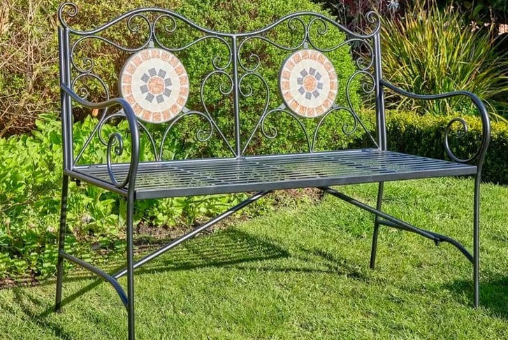 Sunflower-Mosaic-Garden-Bench-1