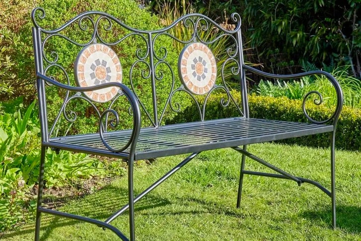 Sunflower-Mosaic-Garden-Bench-5