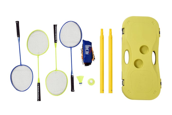 Plastic-Portable-Badminton-Net-Blue-Yellow-2