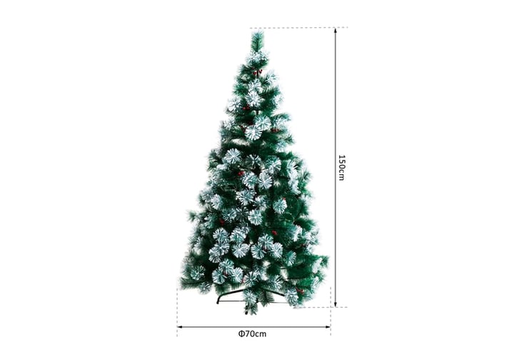 Indoor-Christmas-Tree-Artificial-Berry-Xmas-Decoration-with-Metal-Stand-and-184-Tips-(5FT(150CM))-6