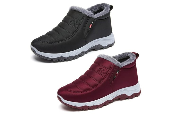 Women Fleece Anti-Slip Warm Winter Shoes-2