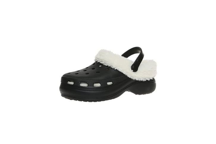 Croc-Inspired-Fleece-Lined-Fuzzy-Clogs-black