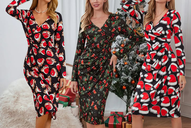 Christmas-Printed-Midi-Dress-1