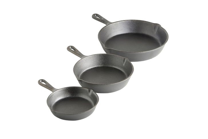 Cast-Iron-3-Pcs-Skillet-Pan-Set-Non-Stick-Round-Frying-Grill-Kitchen-Fry-Cooking-2