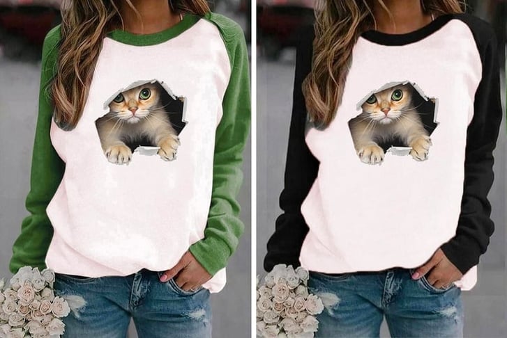 Casual-Cat-Print-Fleece-Sweatshirt-1