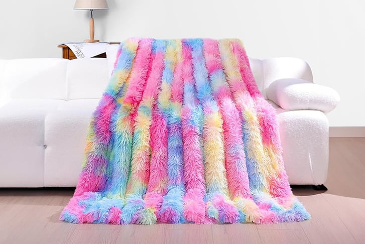 Faux-Fur-Blanket-Rainbow-Blanket-2