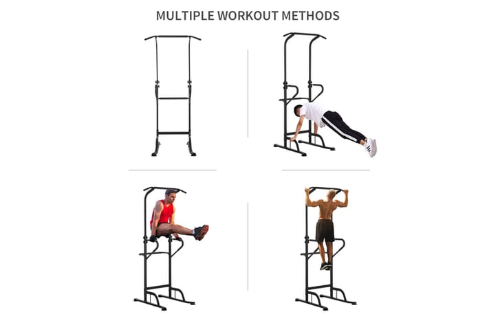 Steel-Multi-Use-Exercise-Power-Tower-Pull-Up-Station-Adjustable-Height-W--Grips-8