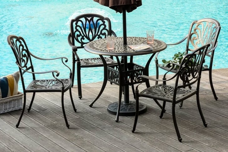 32488118-5PCs-Garden-Dining-Conversation-Set-4-Chairs-Table-W-Umbrella-Hole-Cast-Aluminum-1