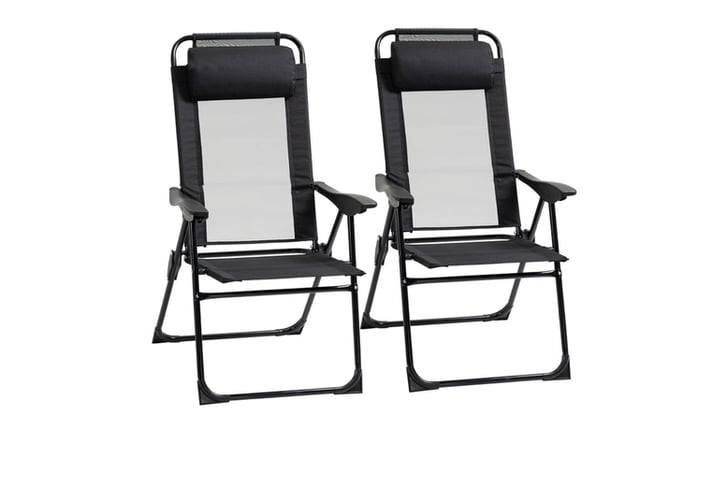 32911432-Set-of-2-Portable-Folding-Recliner-Outdoor-Patio-Adjustable-Backrest,-Black-or-grey-2