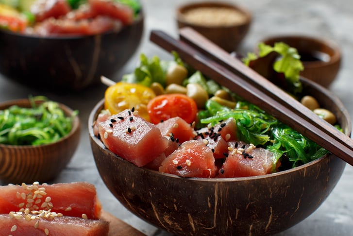 Freshly Made Poke Bowl & Soft Drink Each for Two - Camden Market