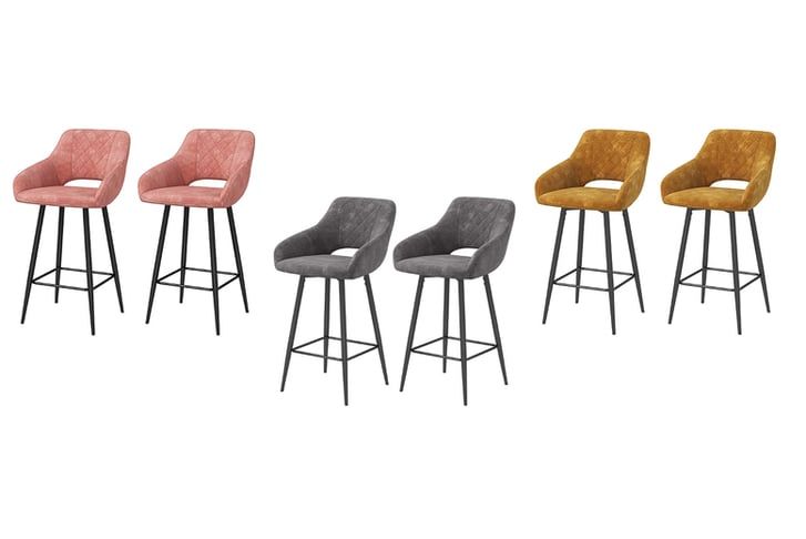 HOMCOM-Set-of-Two-Velvet-Feel-Bar-Stools-2