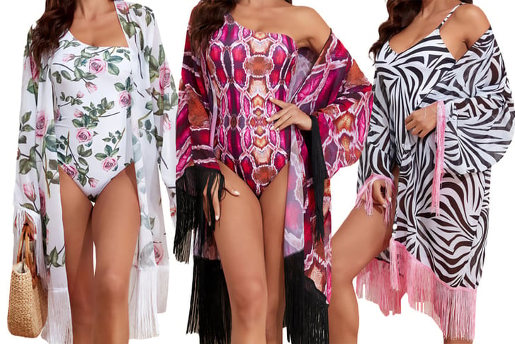 Sun-Protection-Long-Sleeved-Tassel-Chiffon-Top-Bikini-Set-2