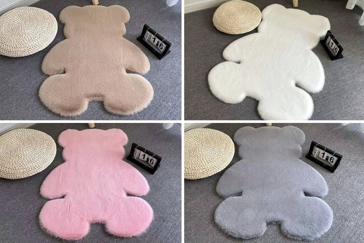 Faux-Fur-Cute-Bear-Shaped-Rug-1