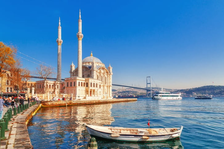 Ortakoy cami - famous and popular landmark in Istanbul, Turkey. 