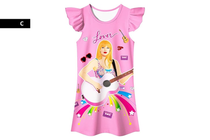 Tylor-Swift-Inspired-Girls-Flutter-Sleeve-Nighties-Pjs-5