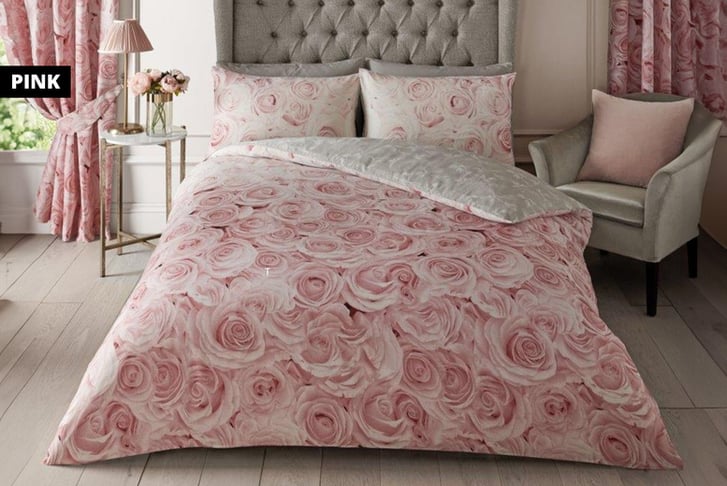 BelleRose Duvet Cover-PINK