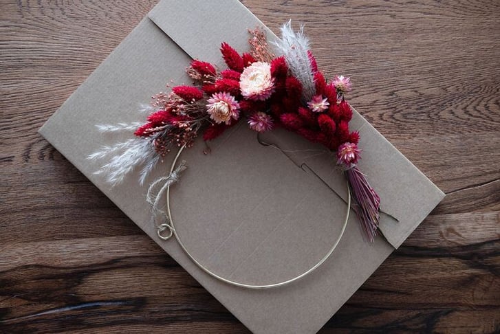 DIY Rustic Wreath Making Kit  - White or Pink