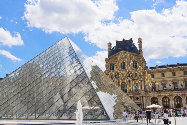 View of the Louvre Museum, the world's largest art museum